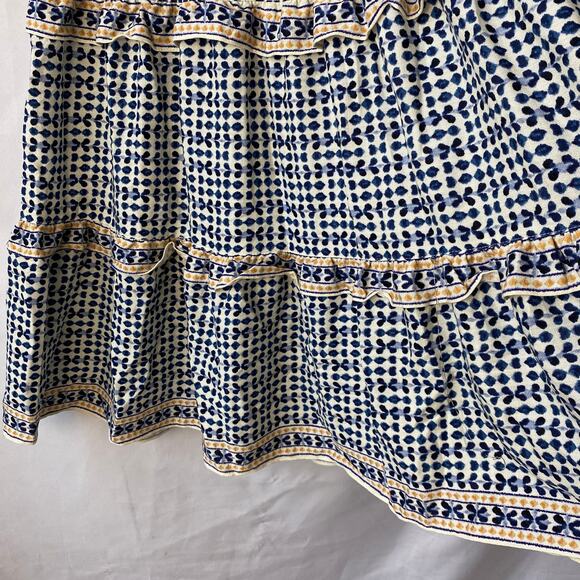Max Studio Tiered Maxi Skirt Women XL Blue Sketched Dots Cottagecore Peasant NWT - Picture 4 of 9